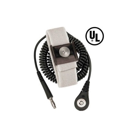 Desco Industries Inc Desco Jewel MagSnap Adjustable Elastic Wrist Strap 09185 12 Ft Cord - Black 9185